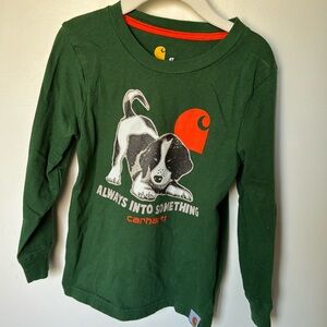 Carhartt green longsleeve tee; size: 4T